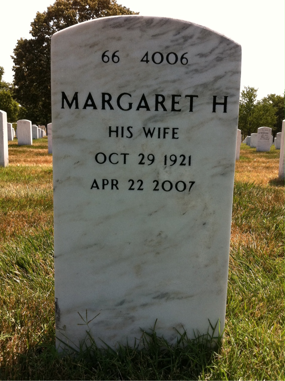 Back of headstone — Hiram Hardin