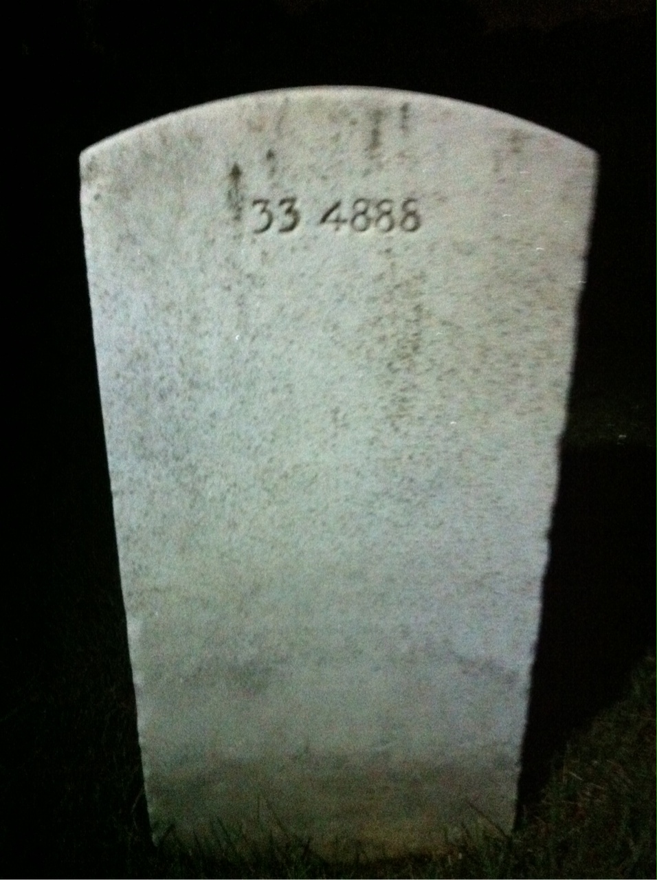 Back of headstone — Louise Morris