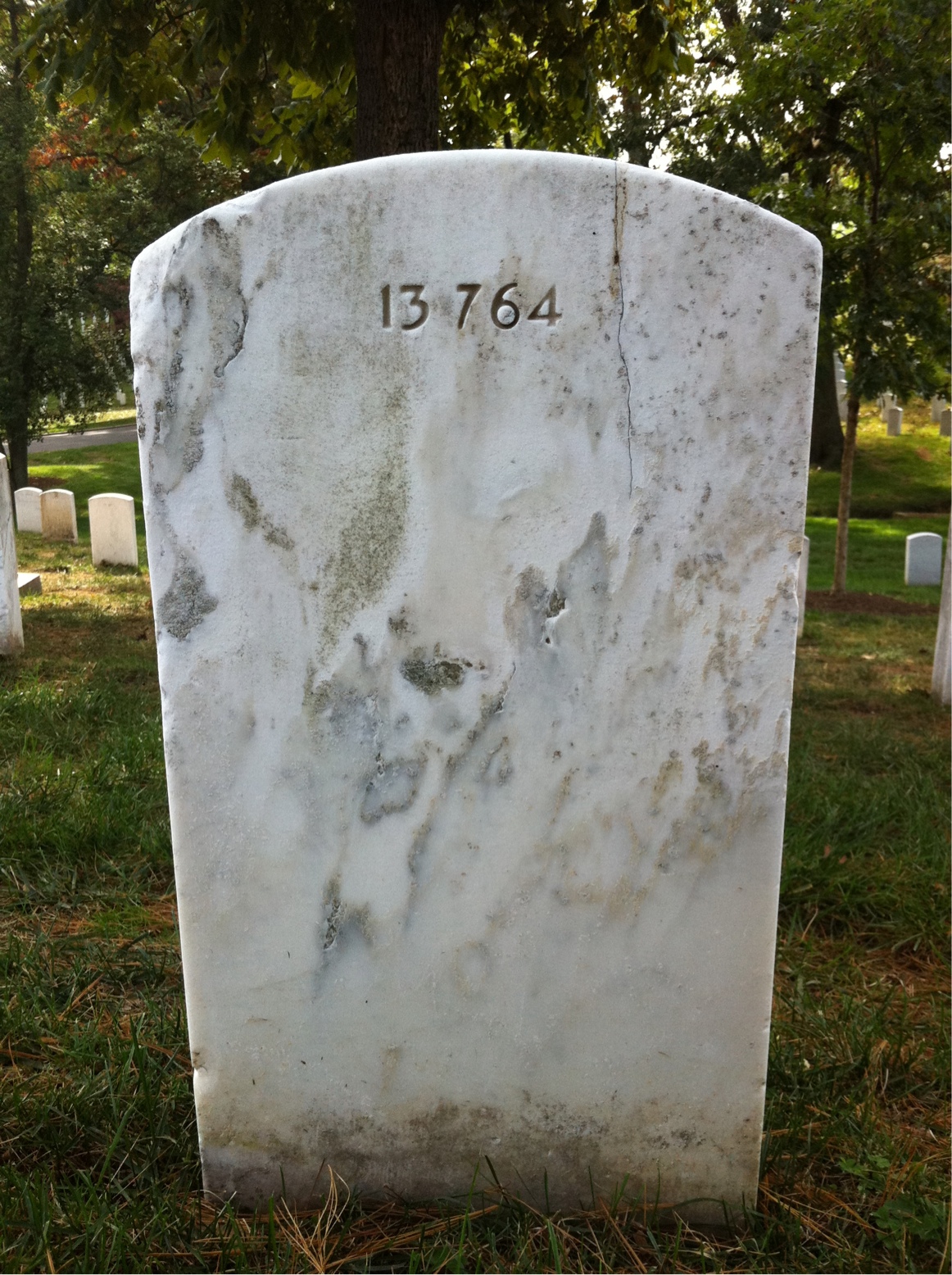Back of headstone — John Millett