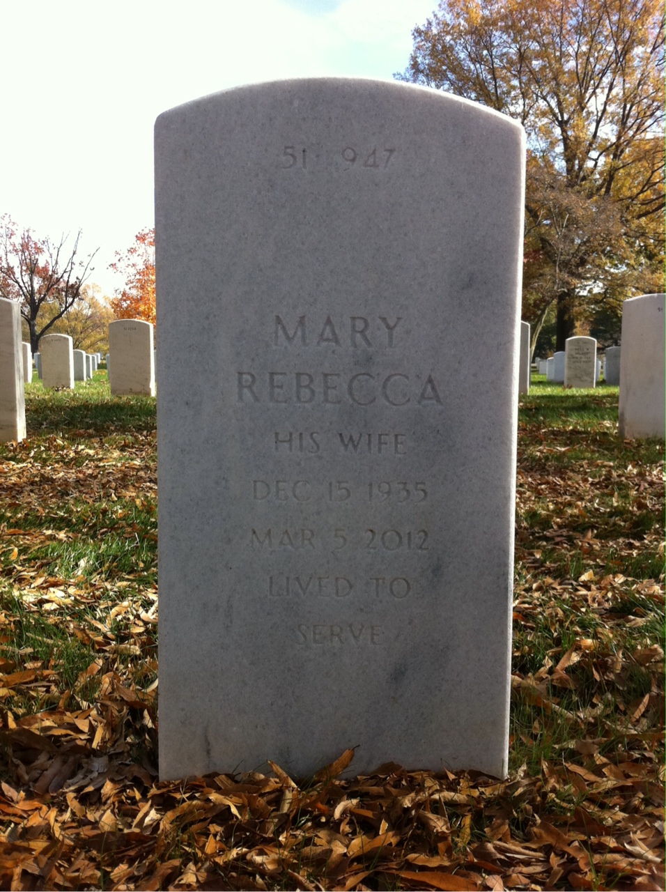 Back of headstone — James Corbin