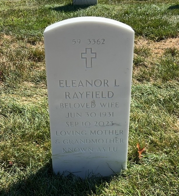 Back of headstone — Zeb Rayfield