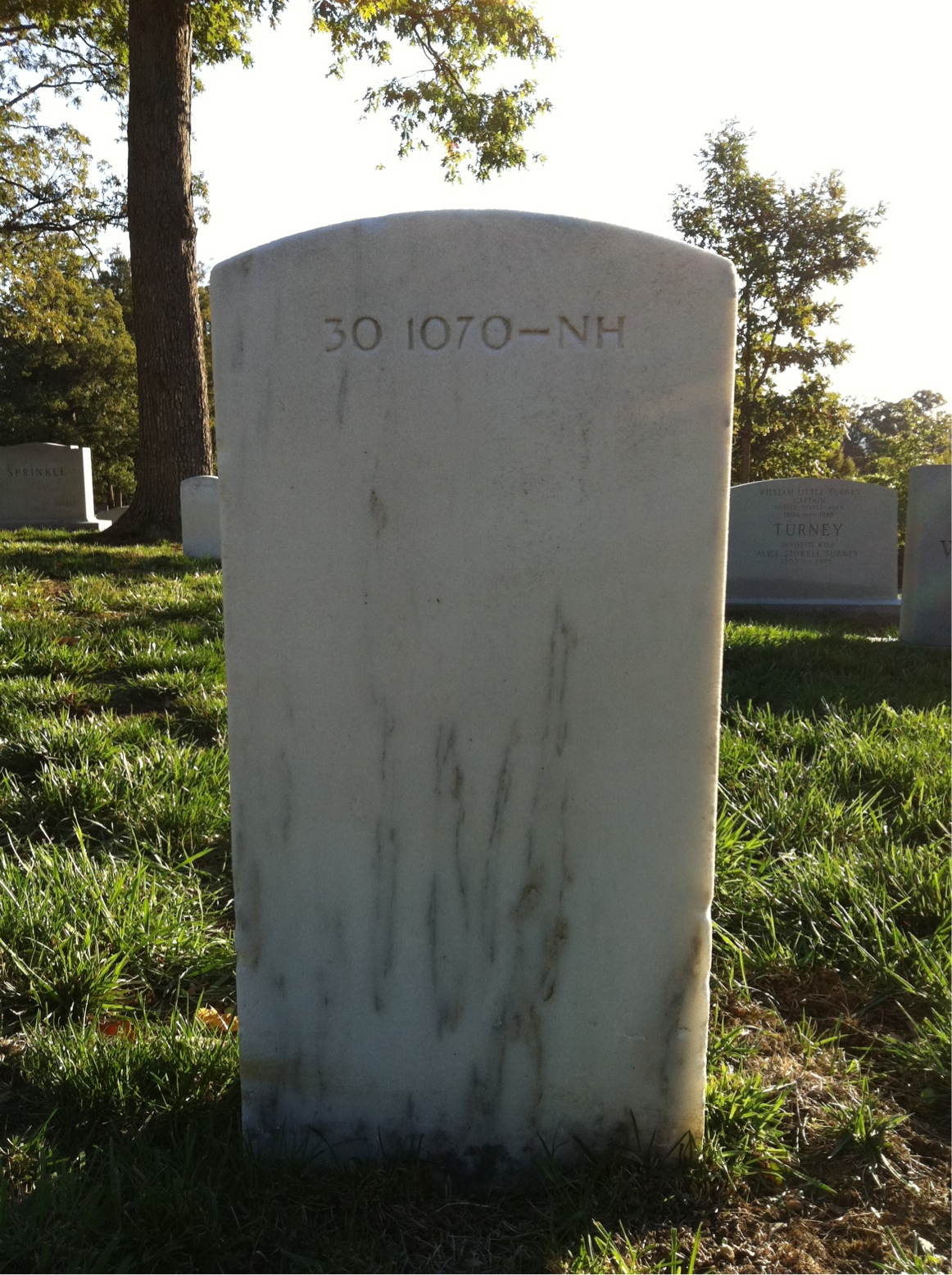 Back of headstone — Edward H Brooks