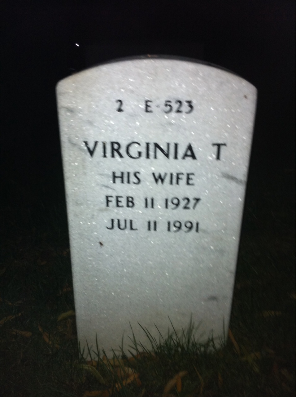 Back of headstone — William Hoffmann