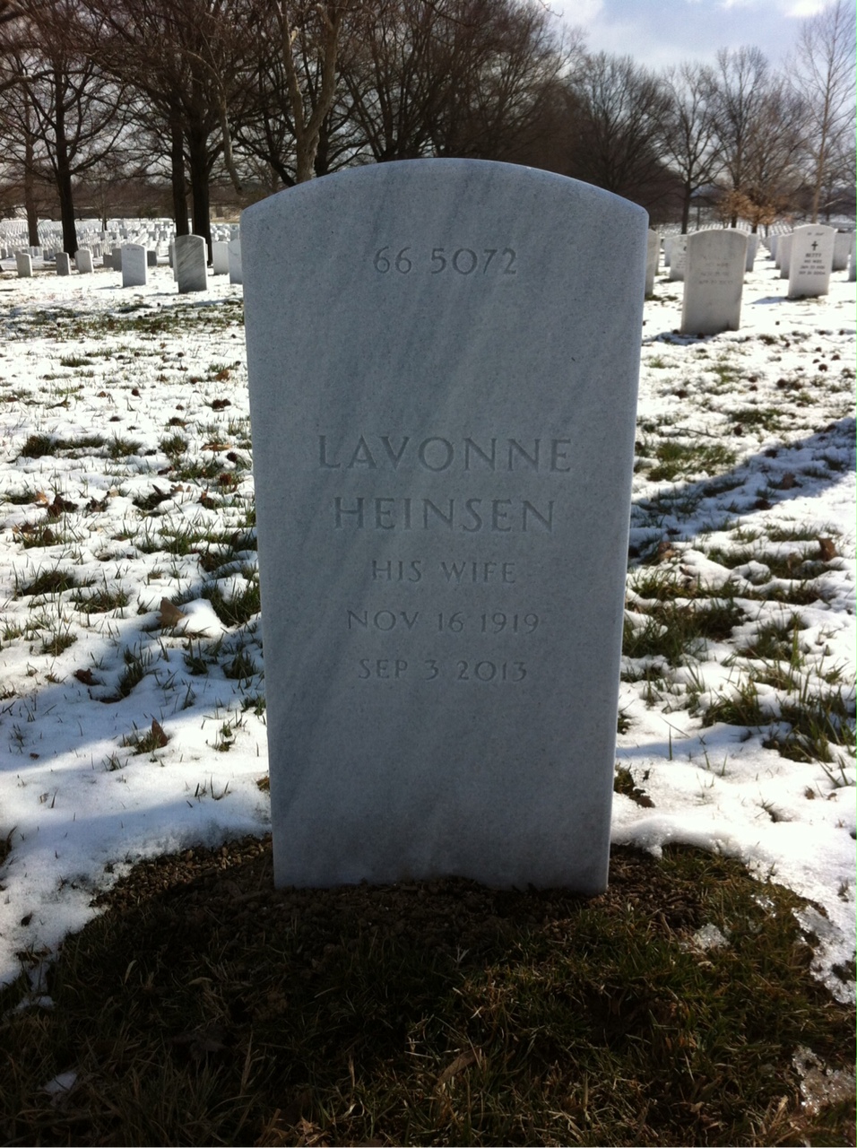 Back of headstone — John Kinney