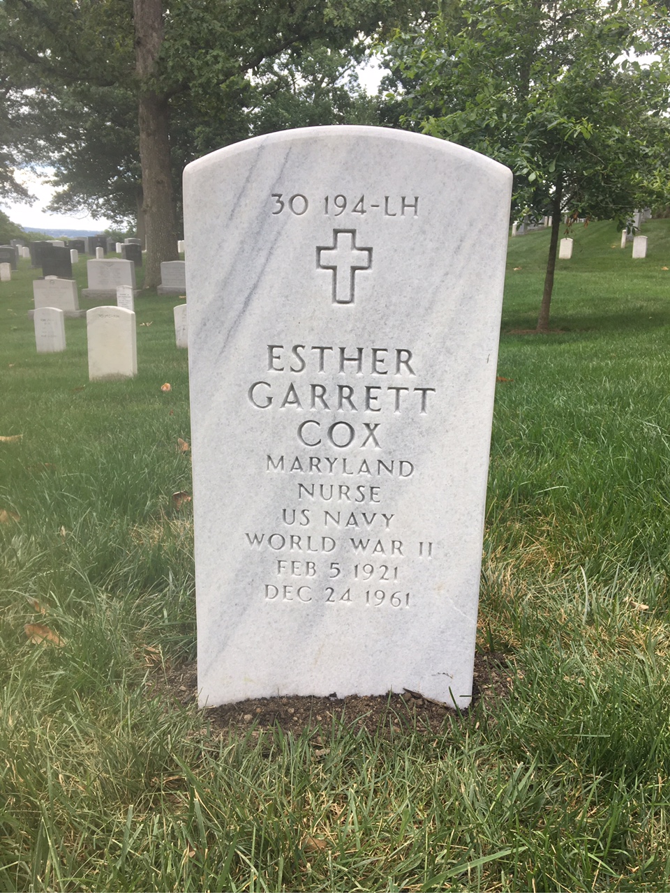Back of headstone — James Cox