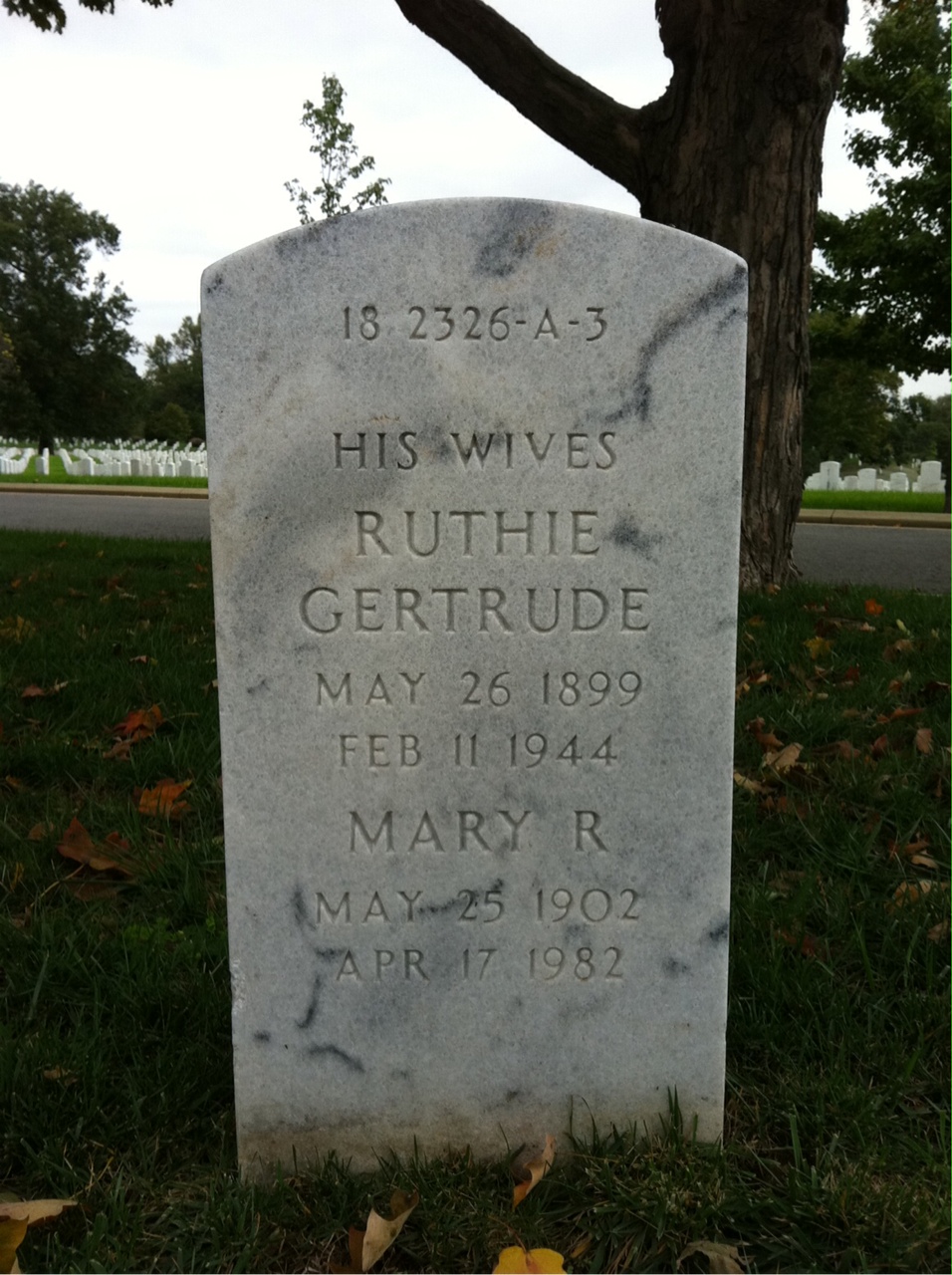 Back of headstone — William Stephenson Thomas