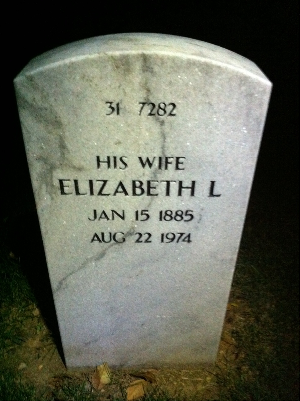 Back of headstone — Wilbur Daniel Kieffer