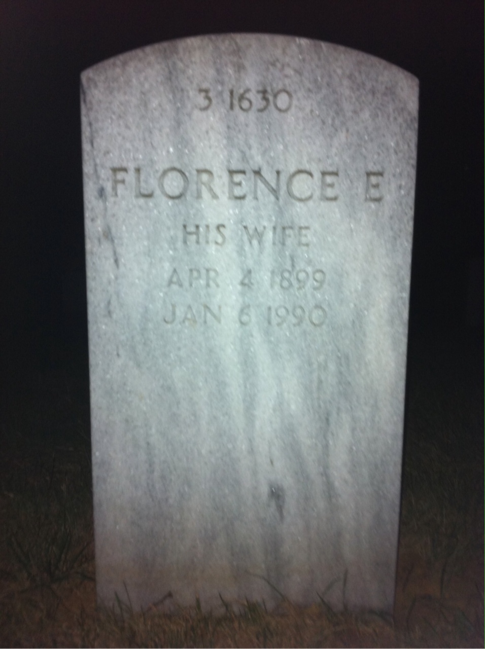Back of headstone — Robert T Strode