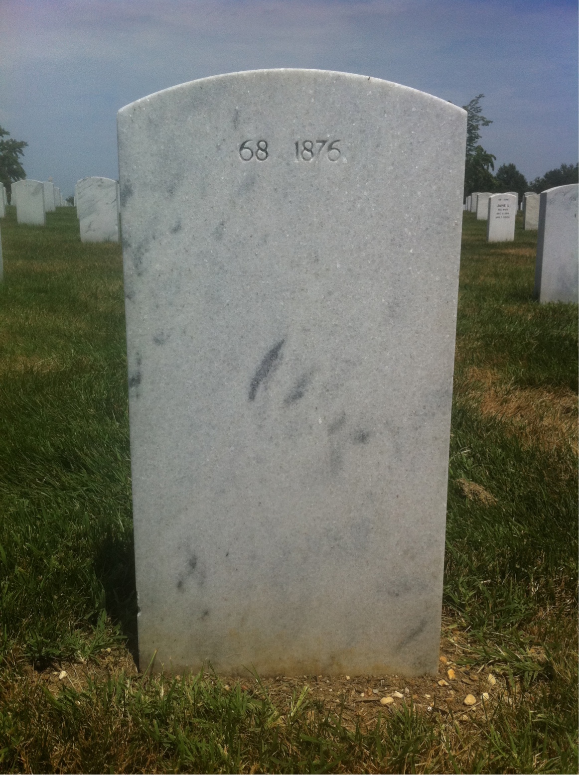 Back of headstone — Thomas Fagan