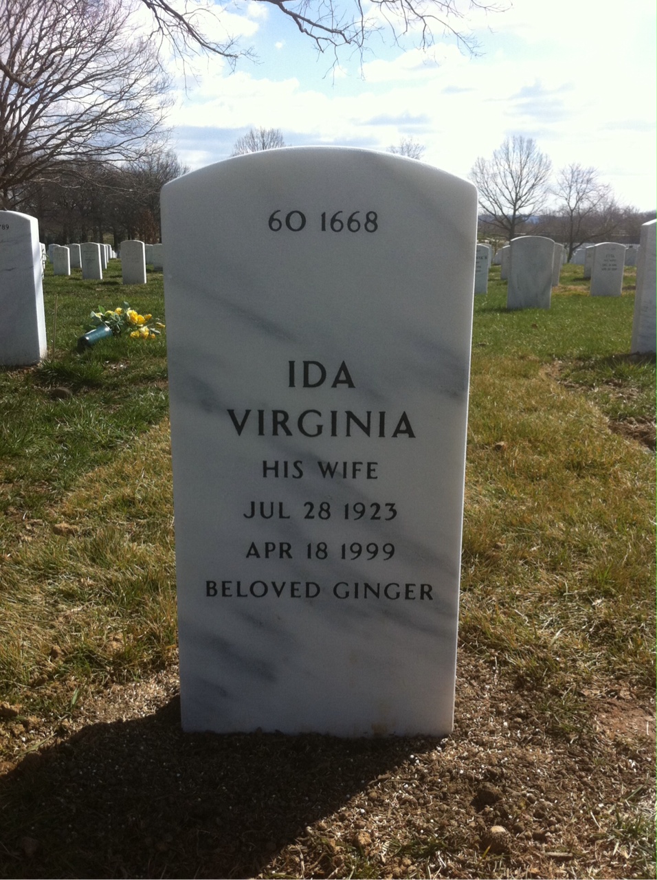 Back of headstone — William Landreth