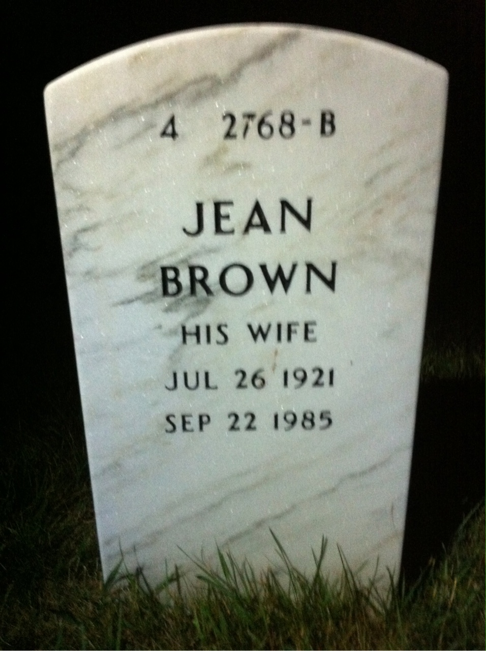 Back of headstone — Oliver Bagby