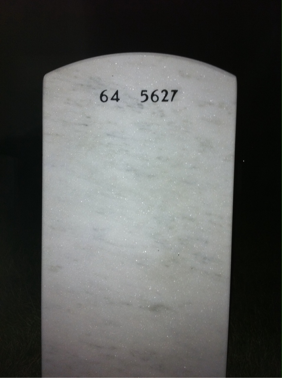 Back of headstone — Martha Carle