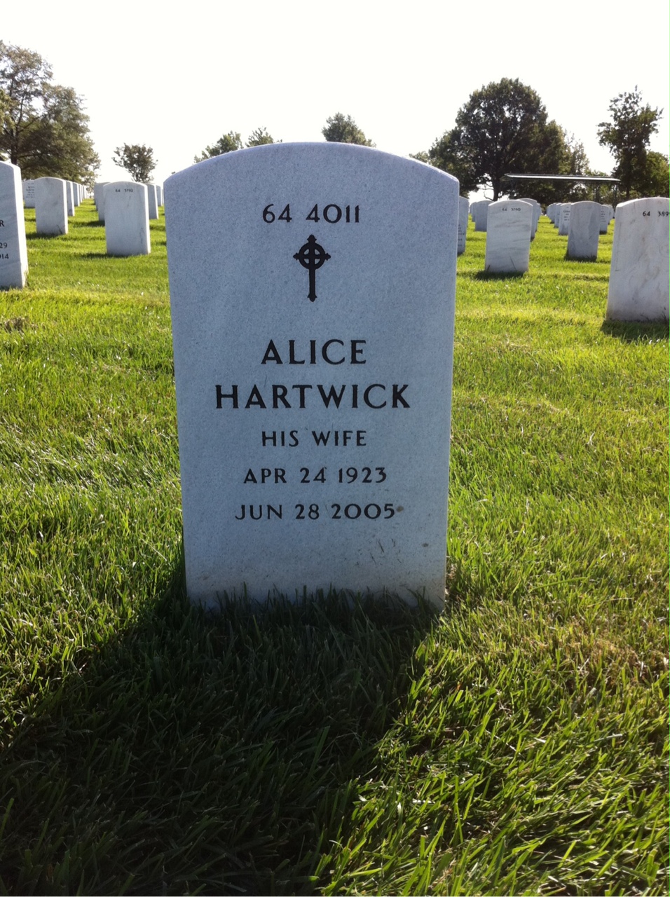 Back of headstone — Elroy Sudeck