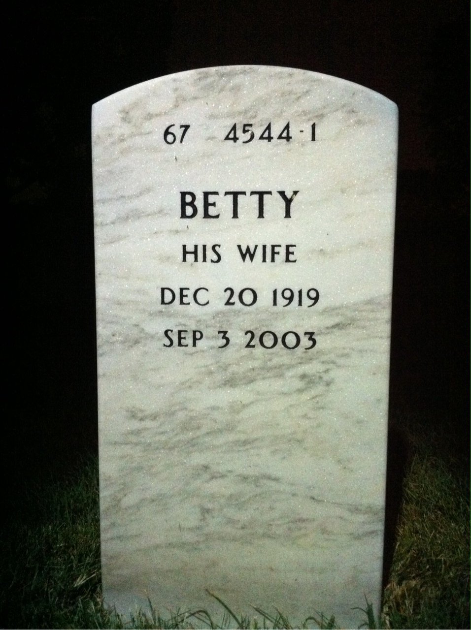 Back of headstone — Robert Walker