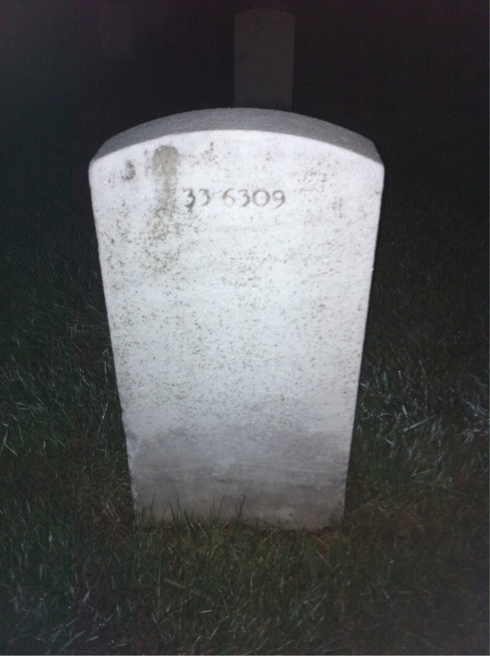 Back of headstone — Harold Anderson