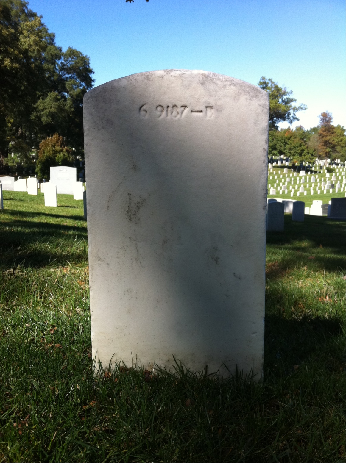 Back of headstone — John Allard