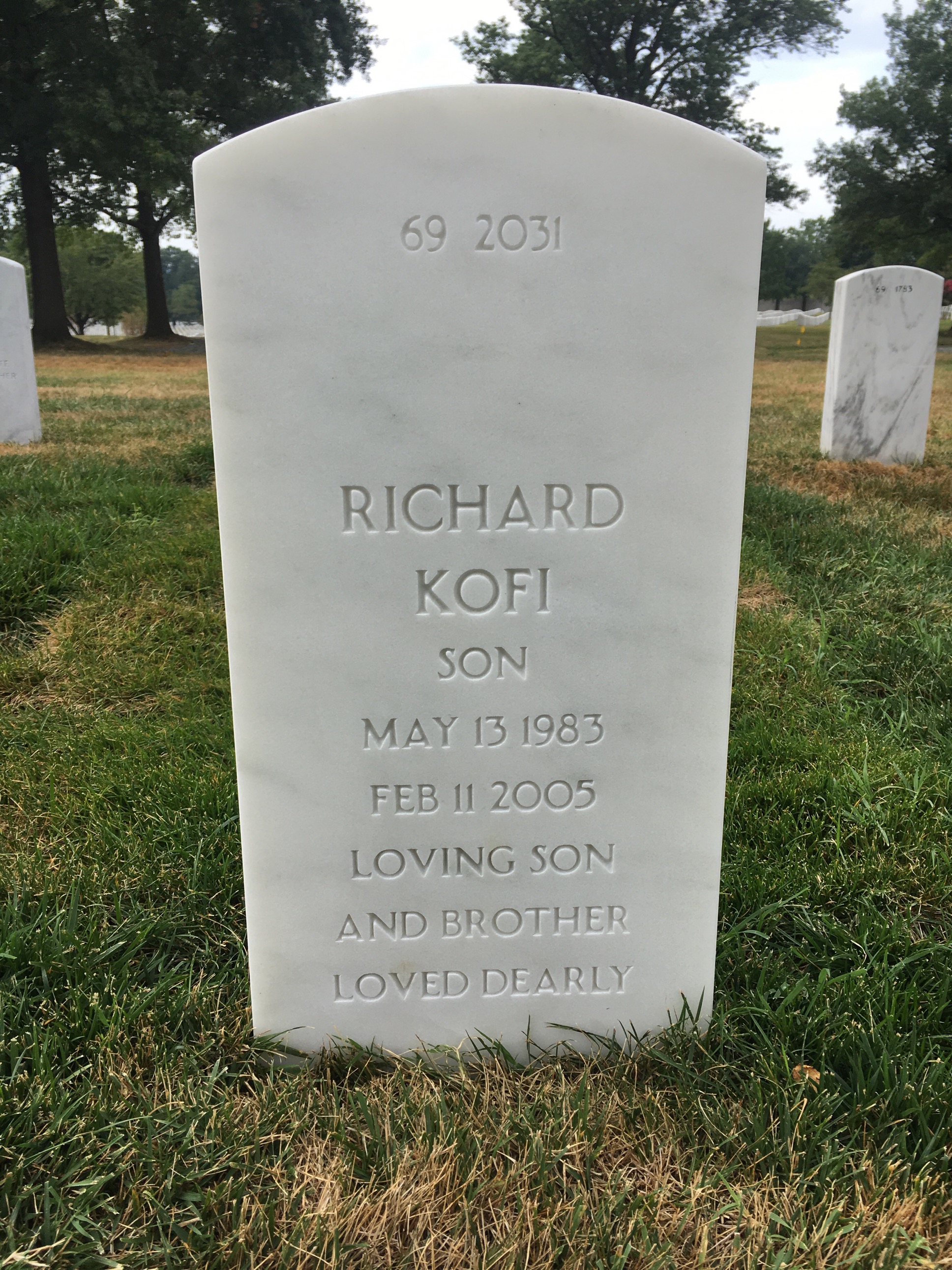 Back of headstone — Samuel Botchway