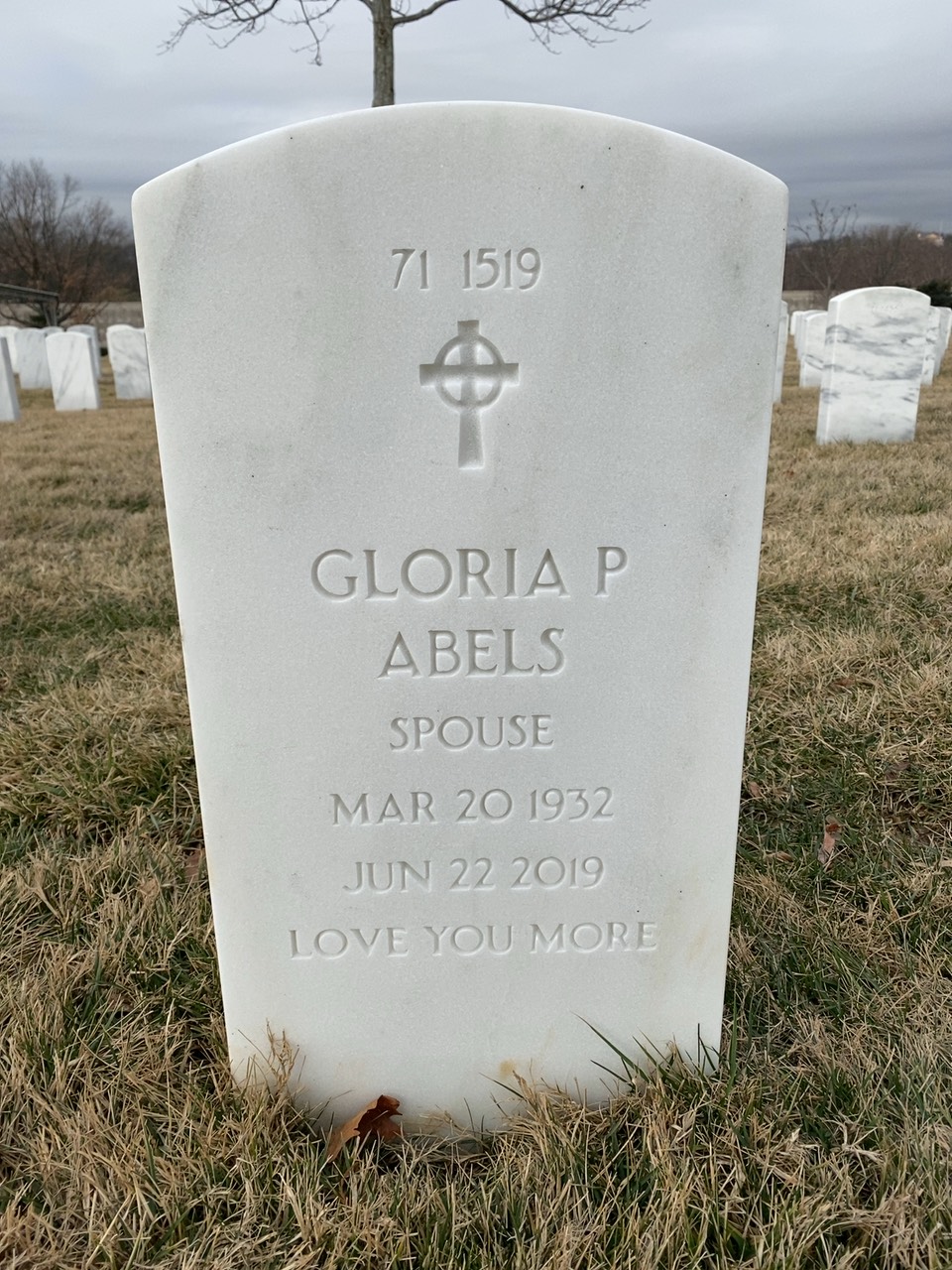 Back of headstone — Richard Abels