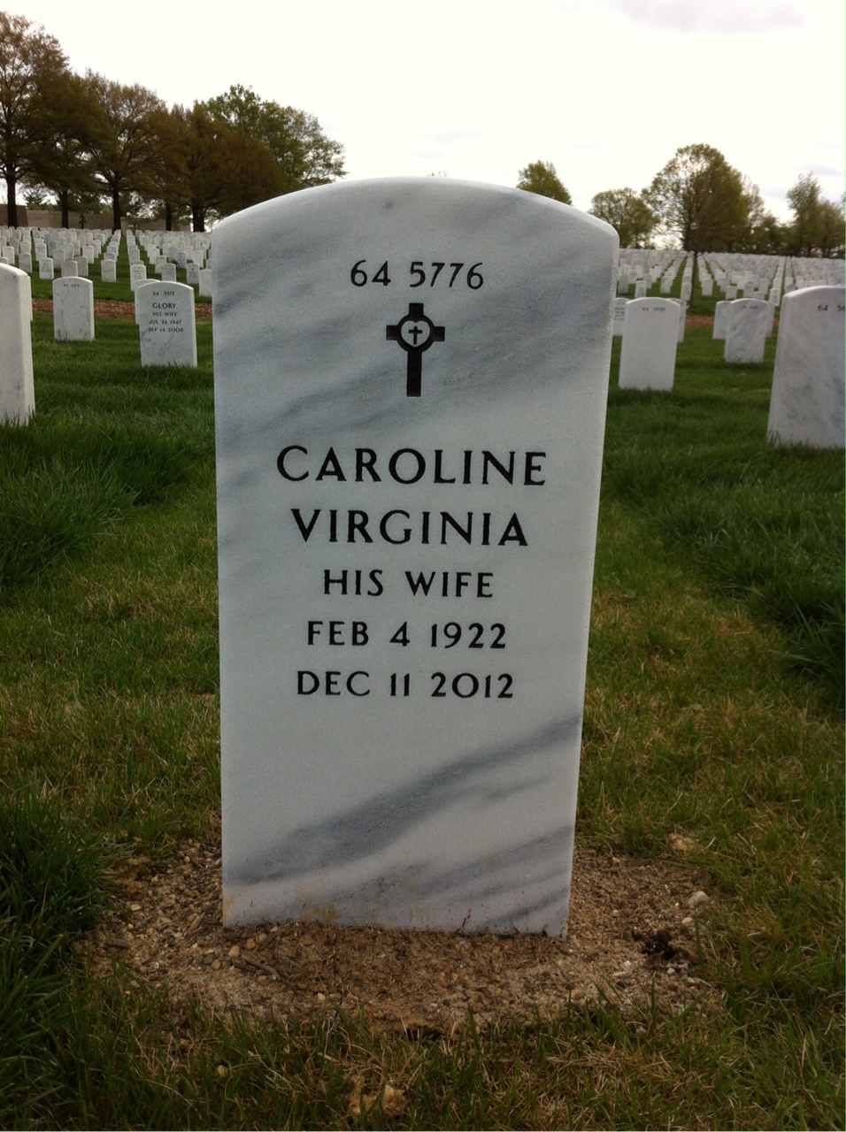 Back of headstone — Cleve Claxton