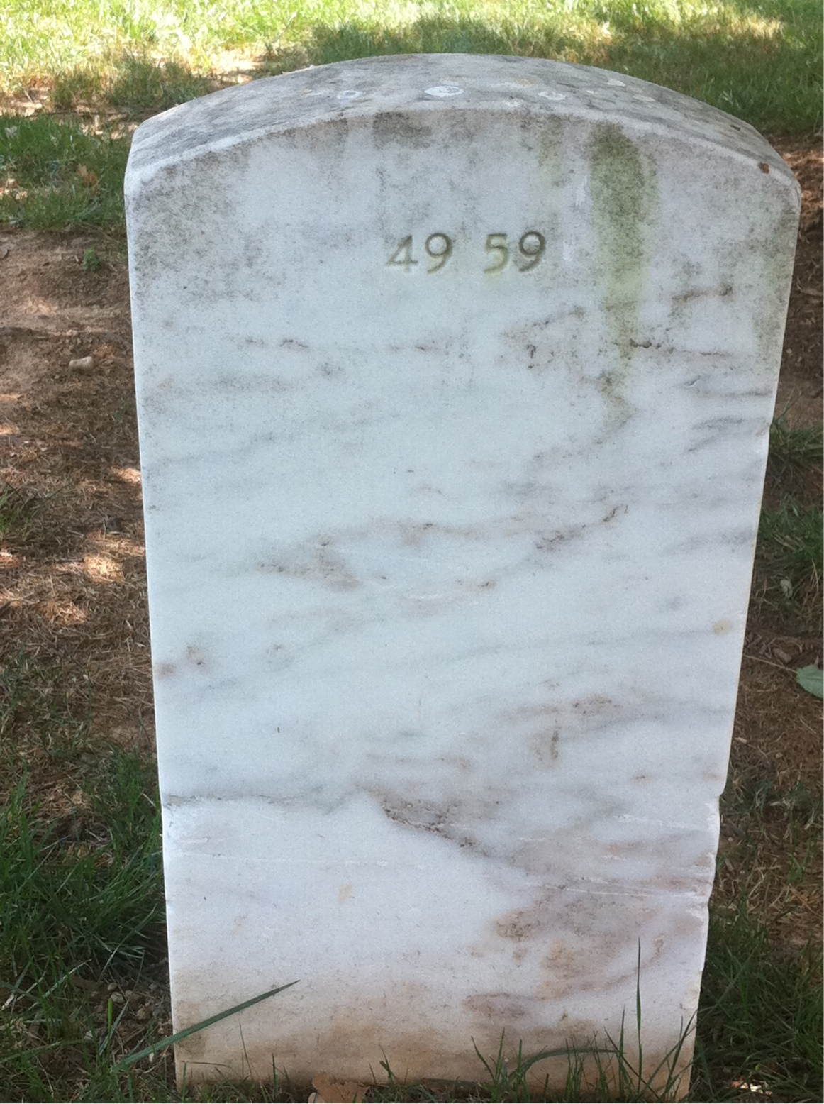 Back of headstone — Robert Biggers