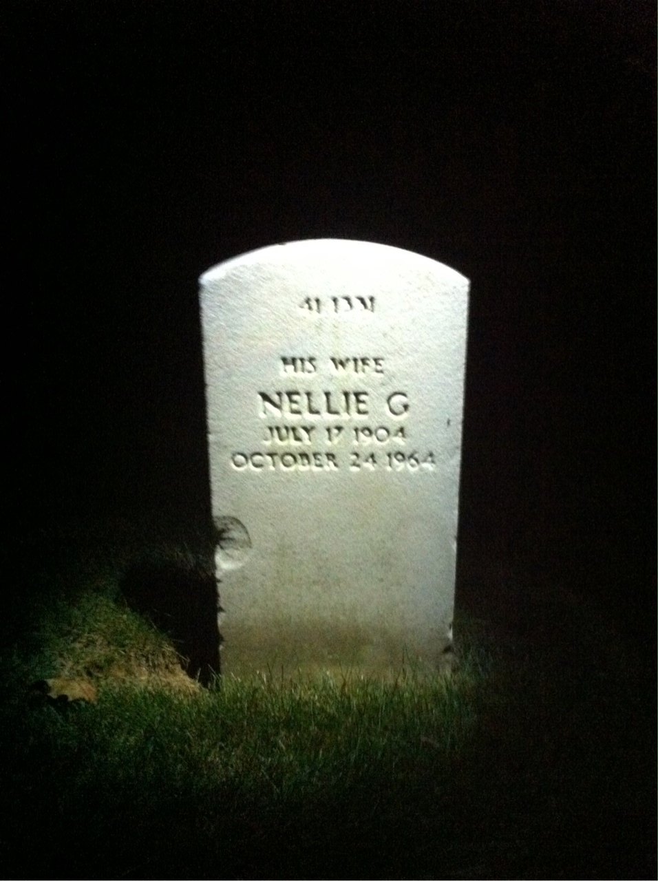 Back of headstone — William Albert Nelson