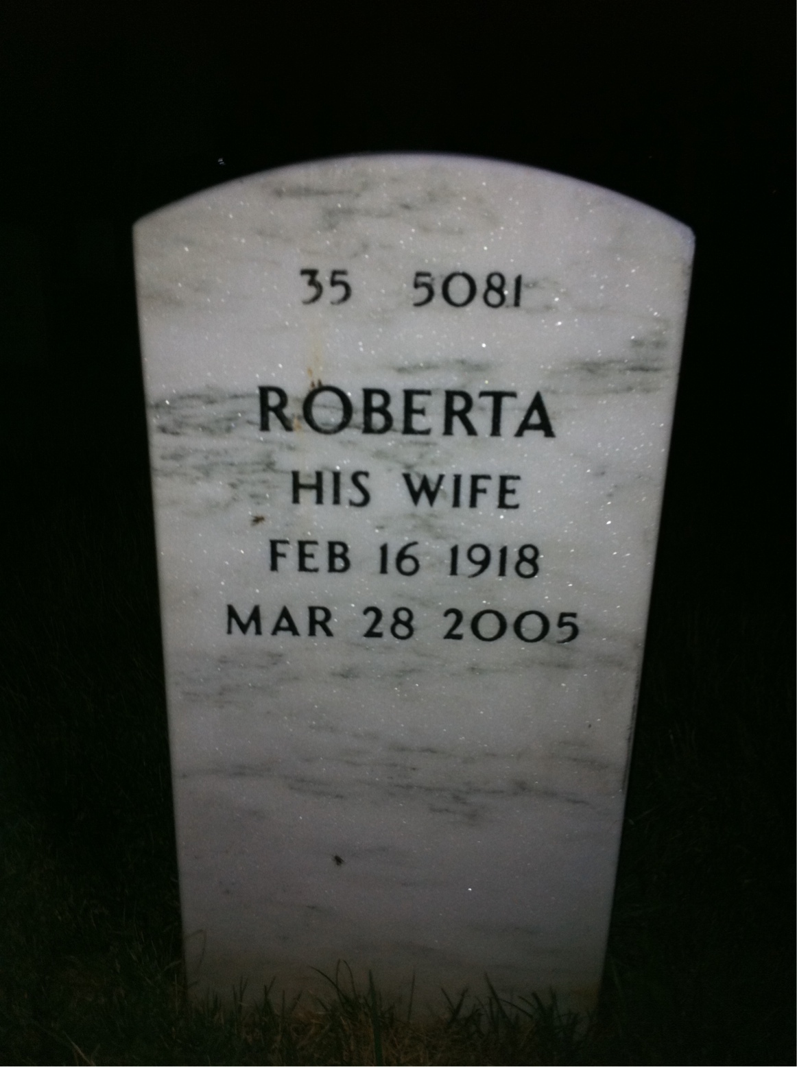Back of headstone — L Ford