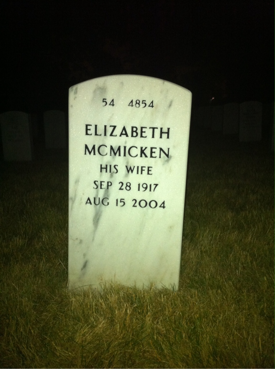 Back of headstone — Louis Kelley