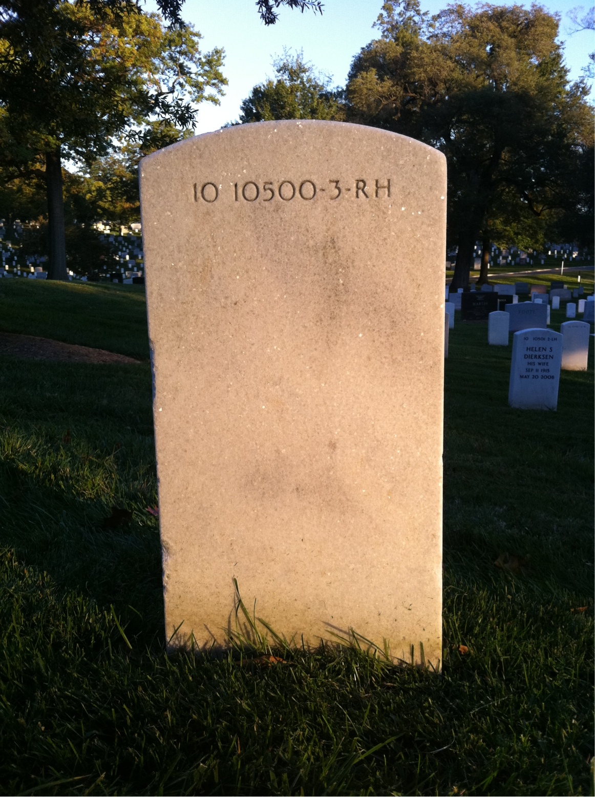 Back of headstone — Charles Willes
