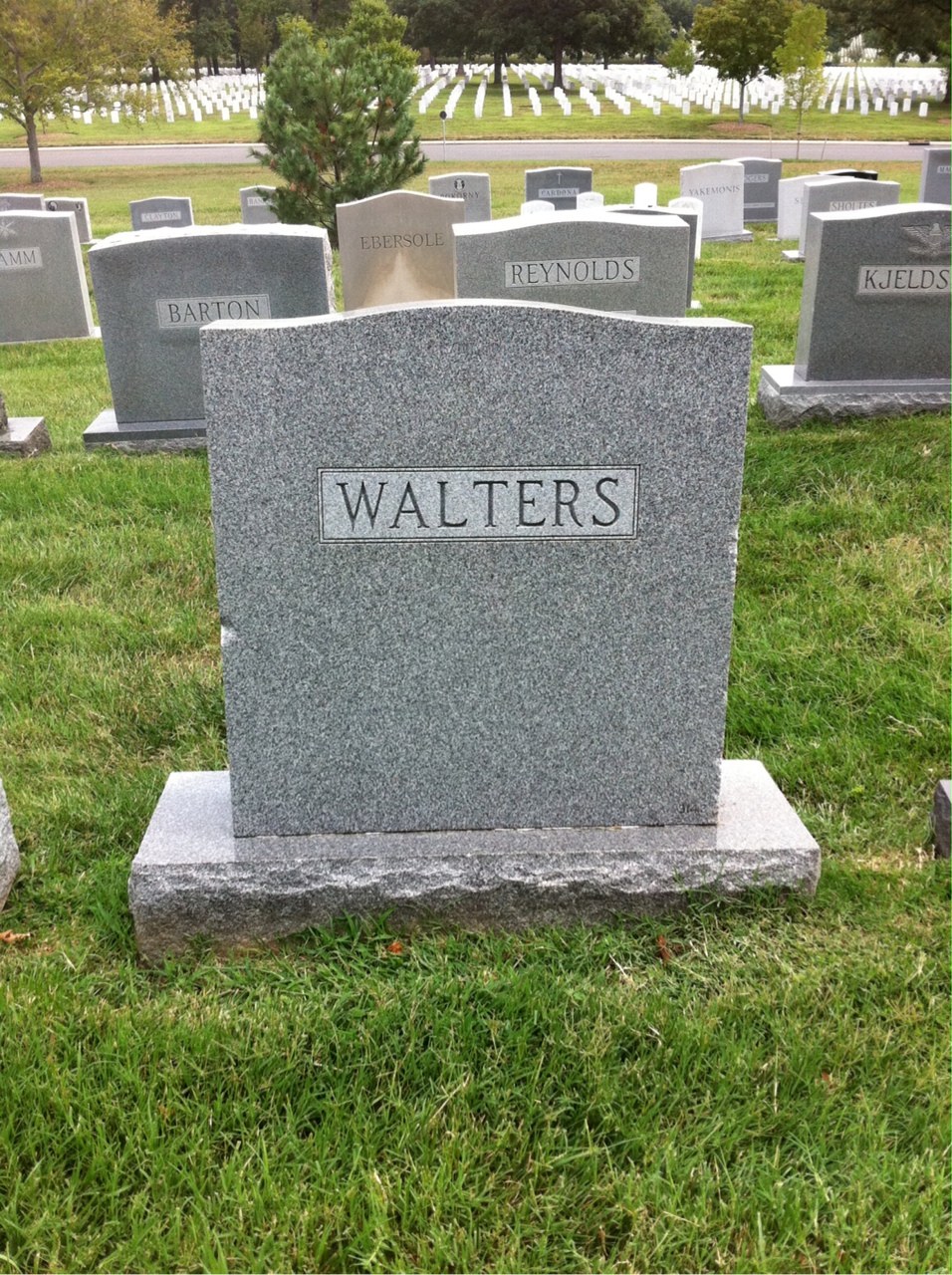Back of headstone — Edward Walters