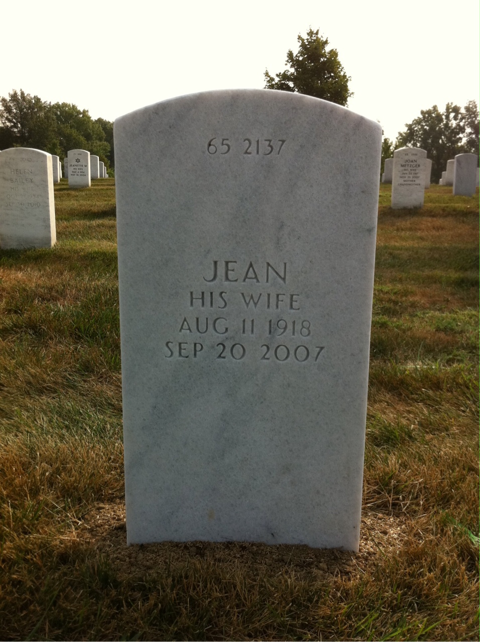 Back of headstone — J Frament