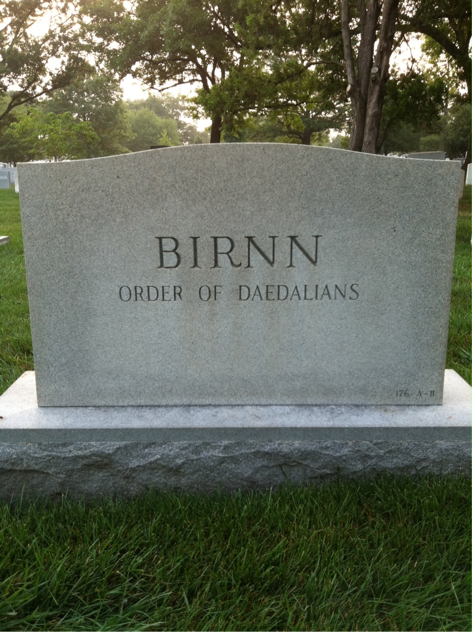 Back of headstone — Roland Birnn