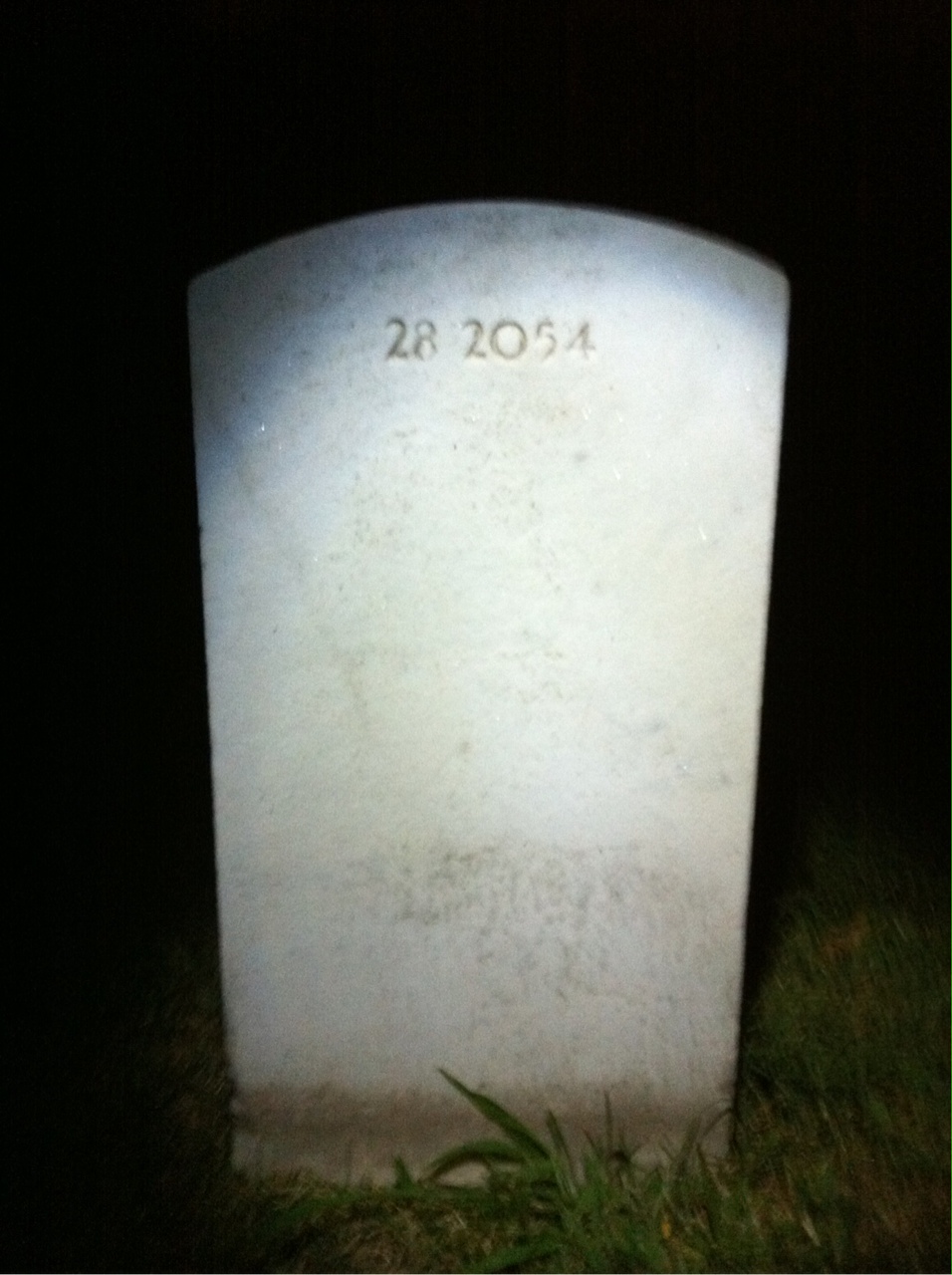 Back of headstone — Vincent Morrow