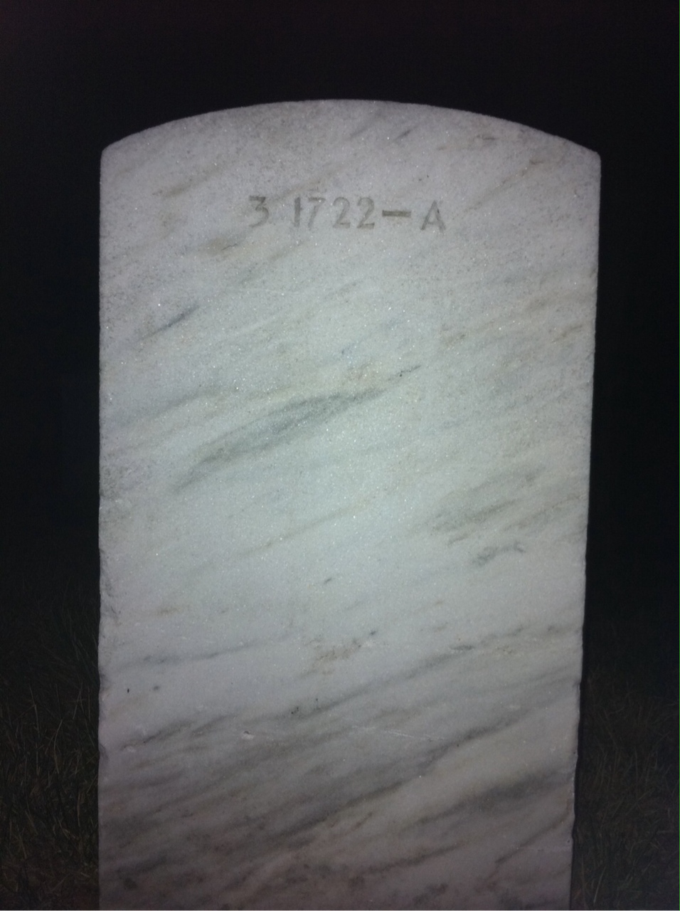 Back of headstone — Edmund Abbott