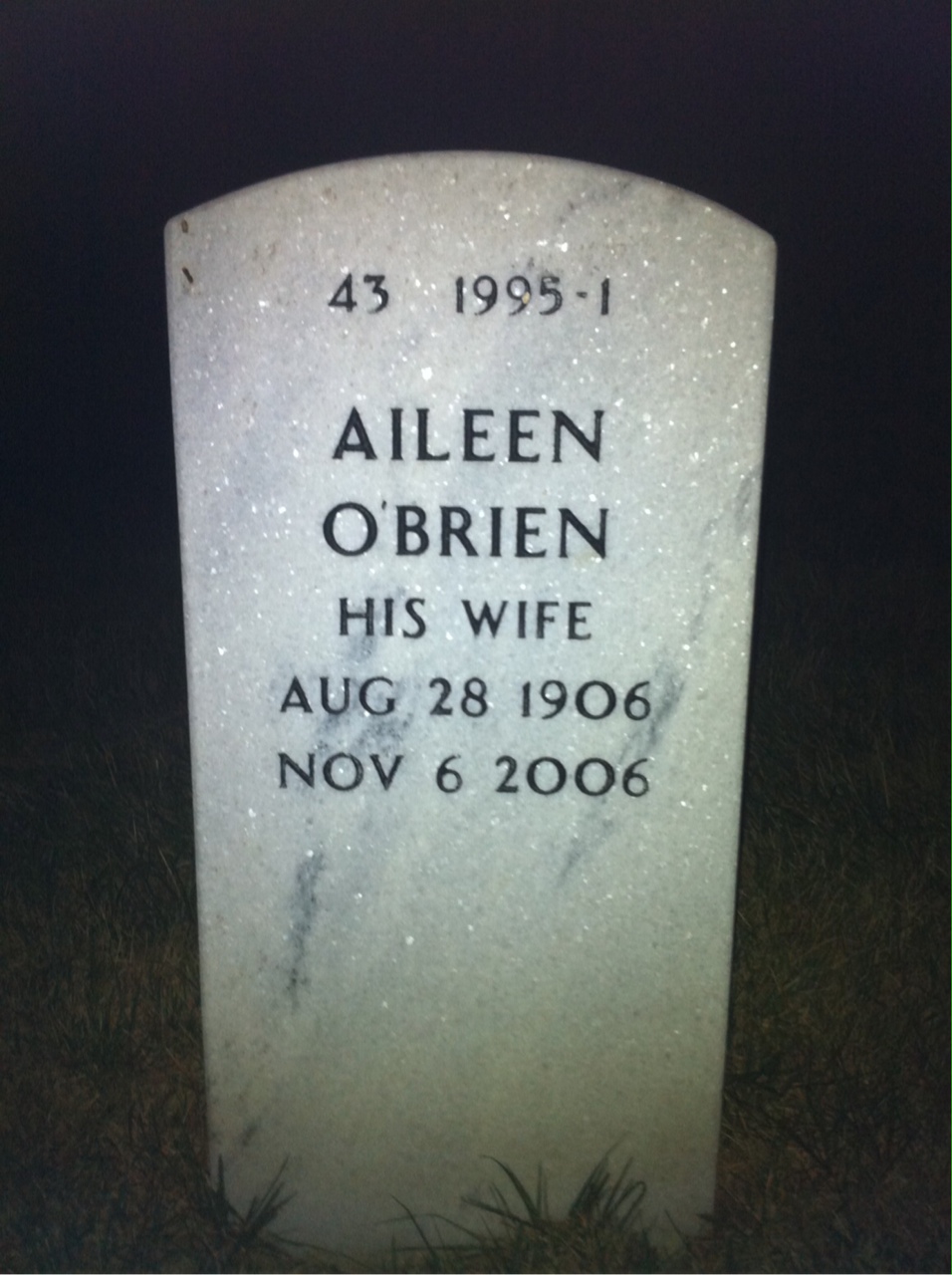 Back of headstone — Theodore Huber
