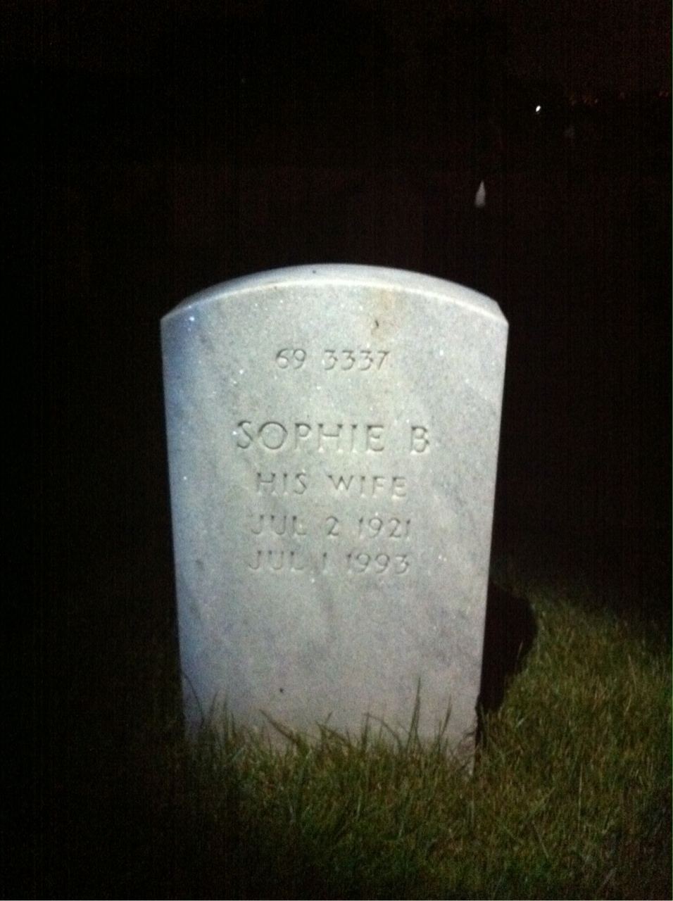 Back of headstone — Harry Sternfeld