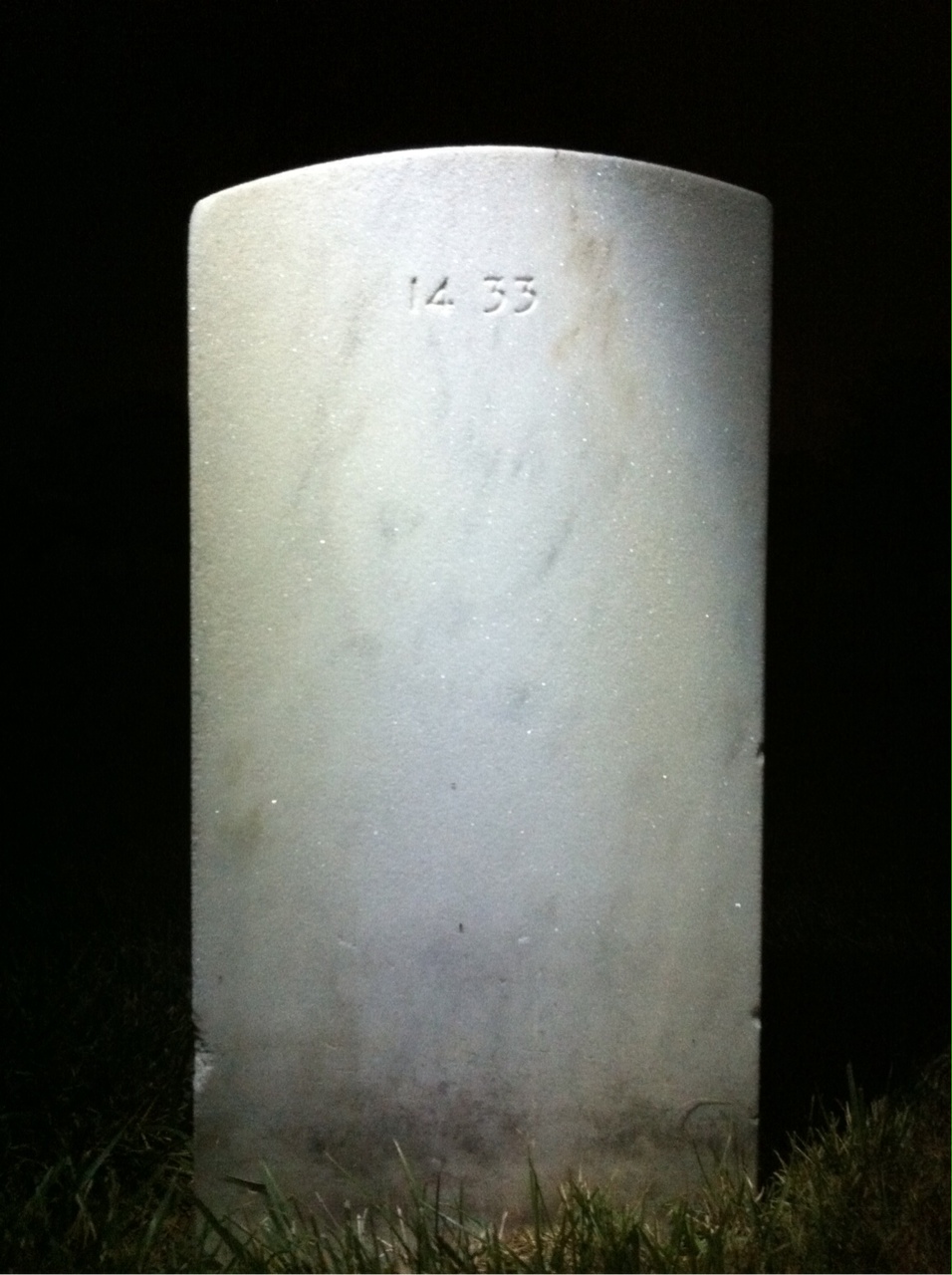 Back of headstone — Charles Mills