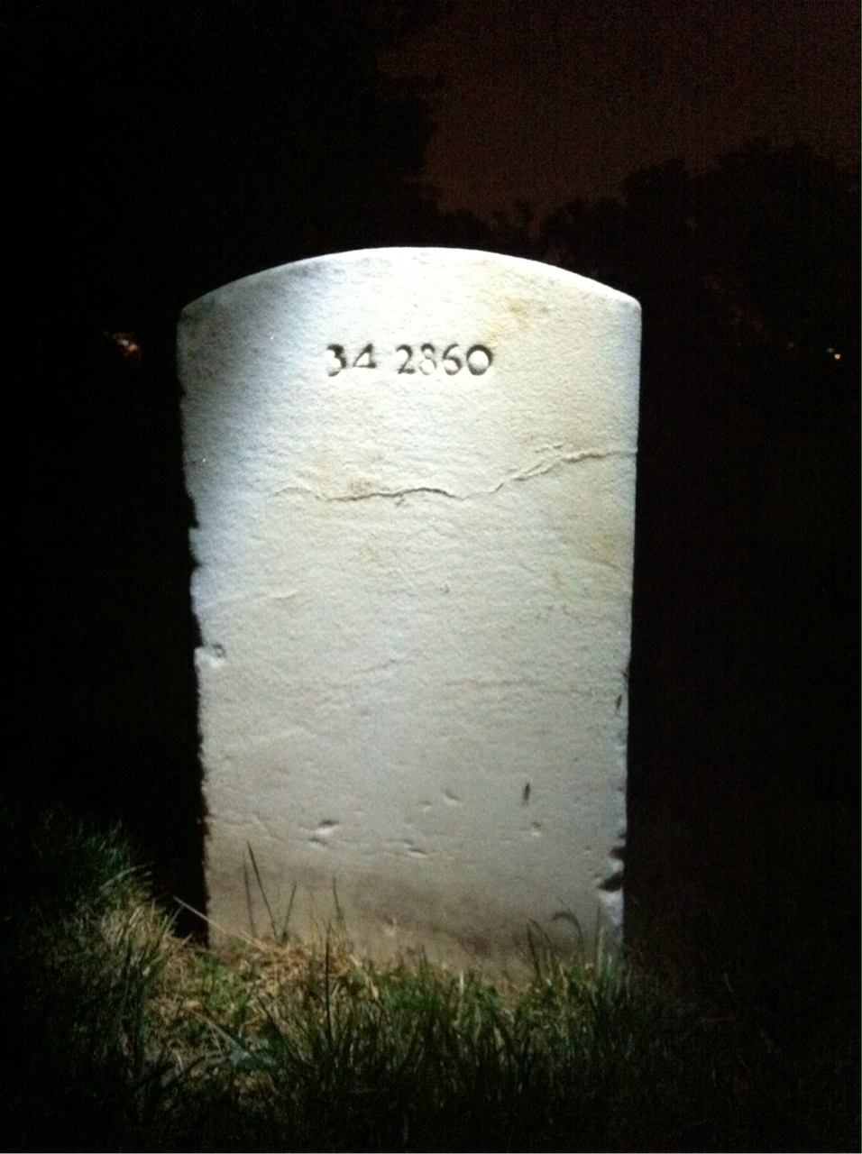 Back of headstone — William R Green