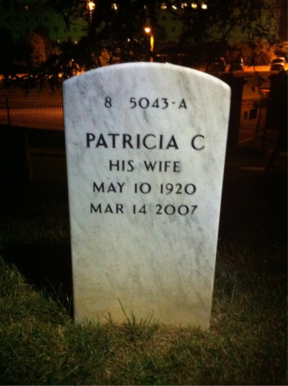 Back of headstone — James Christman