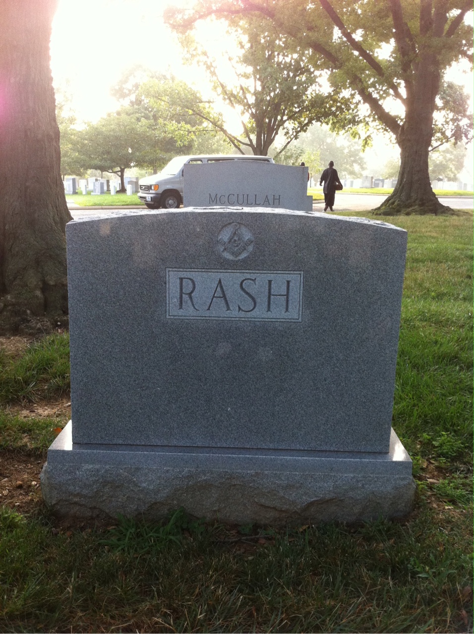 Back of headstone — John Rash