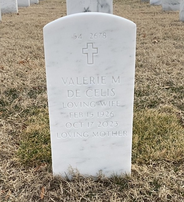 Back of headstone — Luis De Celis