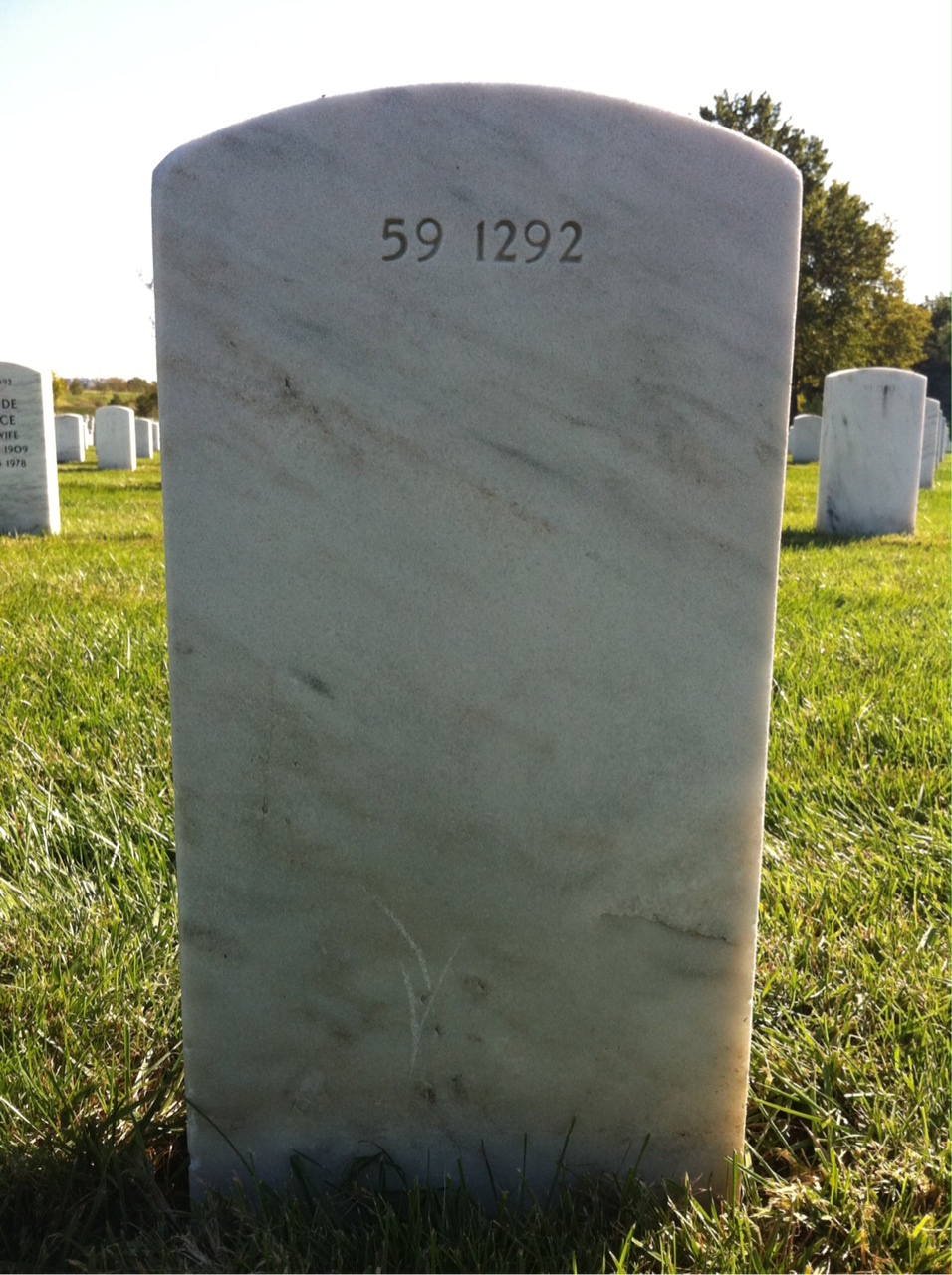 Back of headstone — Daun Anthony