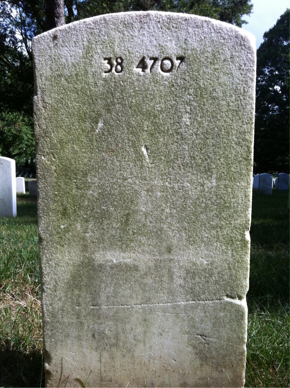 Back of headstone — William Crigger