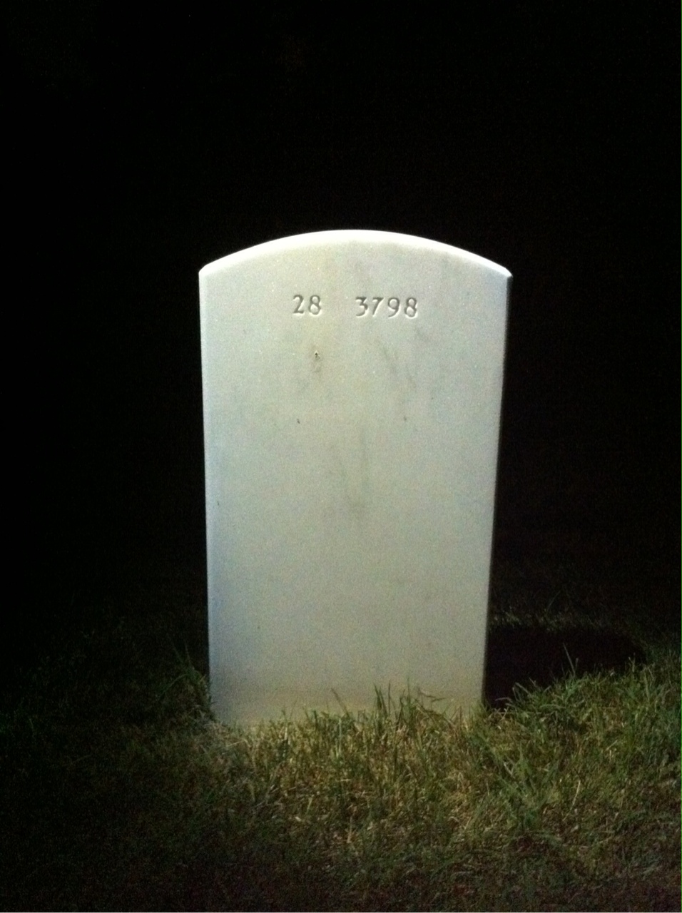 Back of headstone — Timothy James Cox