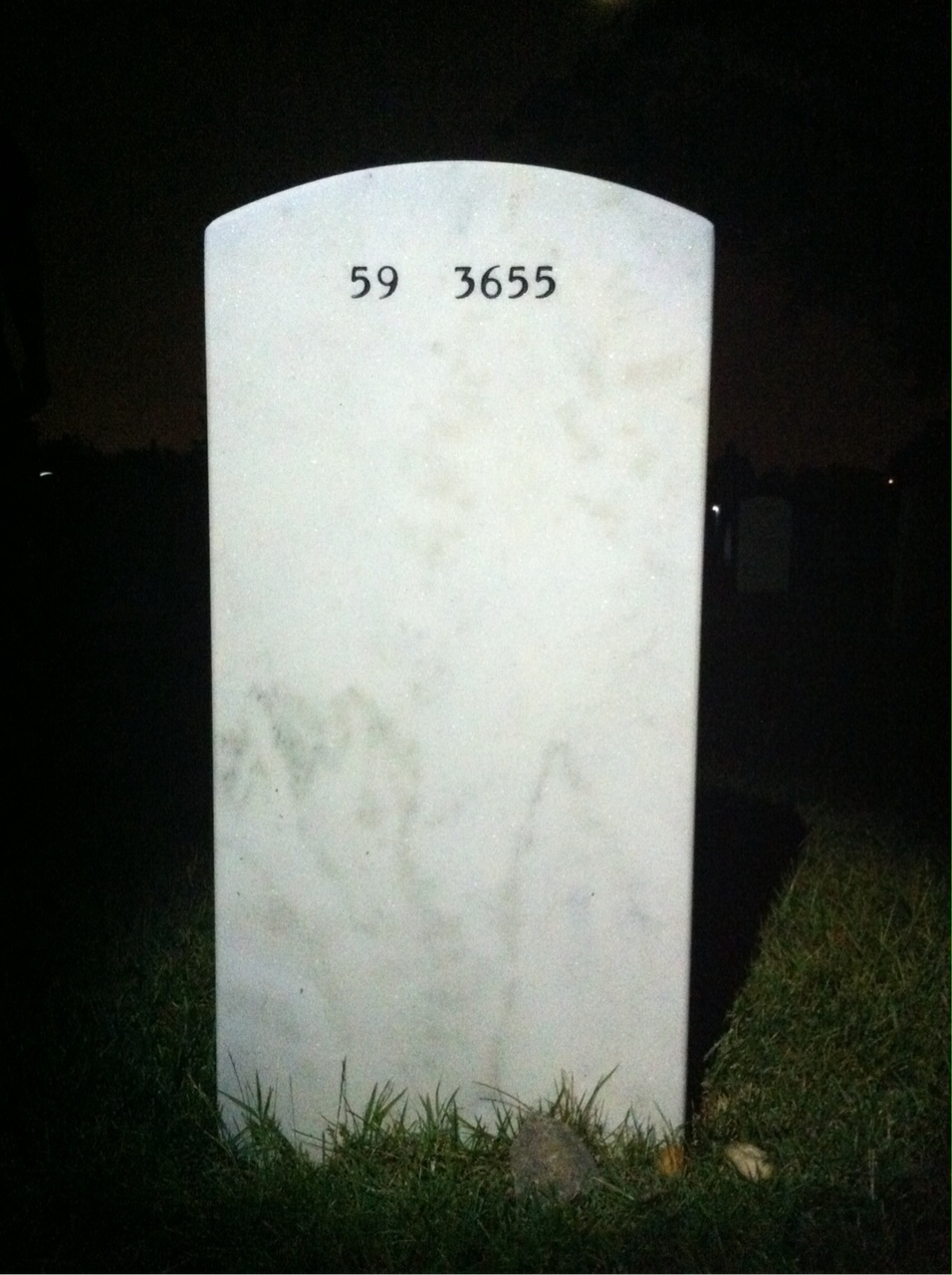 Back of headstone — Harold Fischer