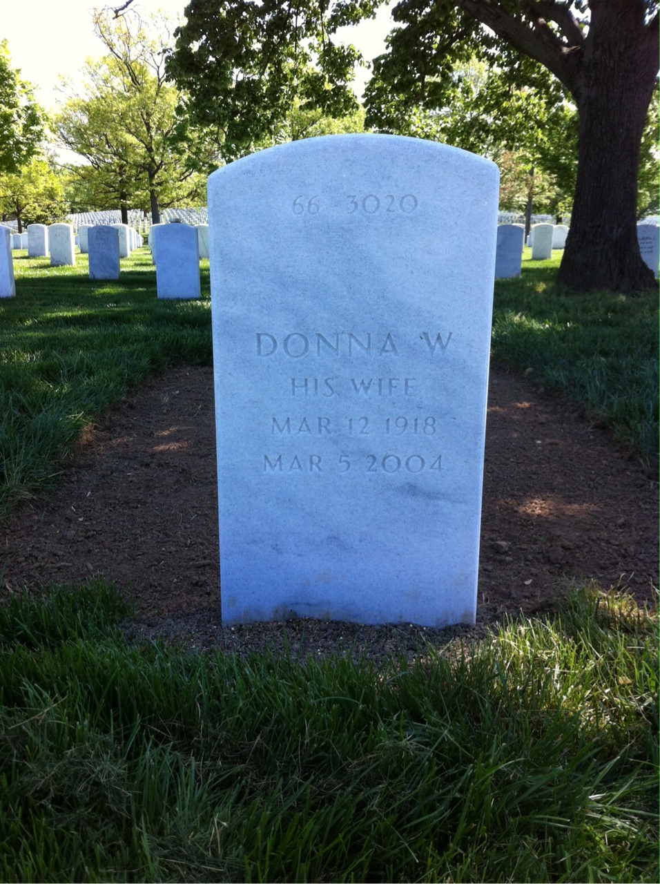 Back of headstone — Marvin Stanford