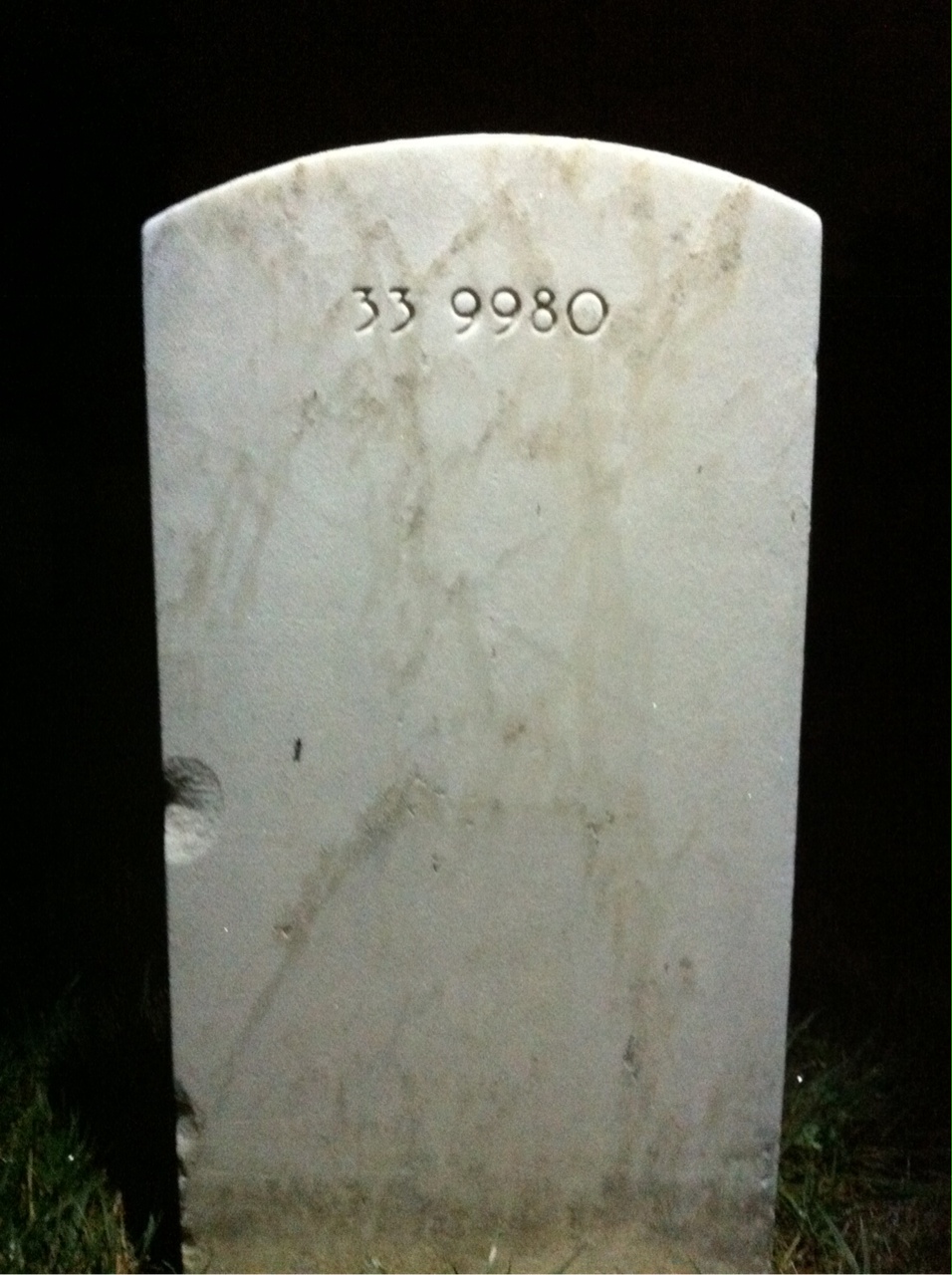 Back of headstone — William Andrews