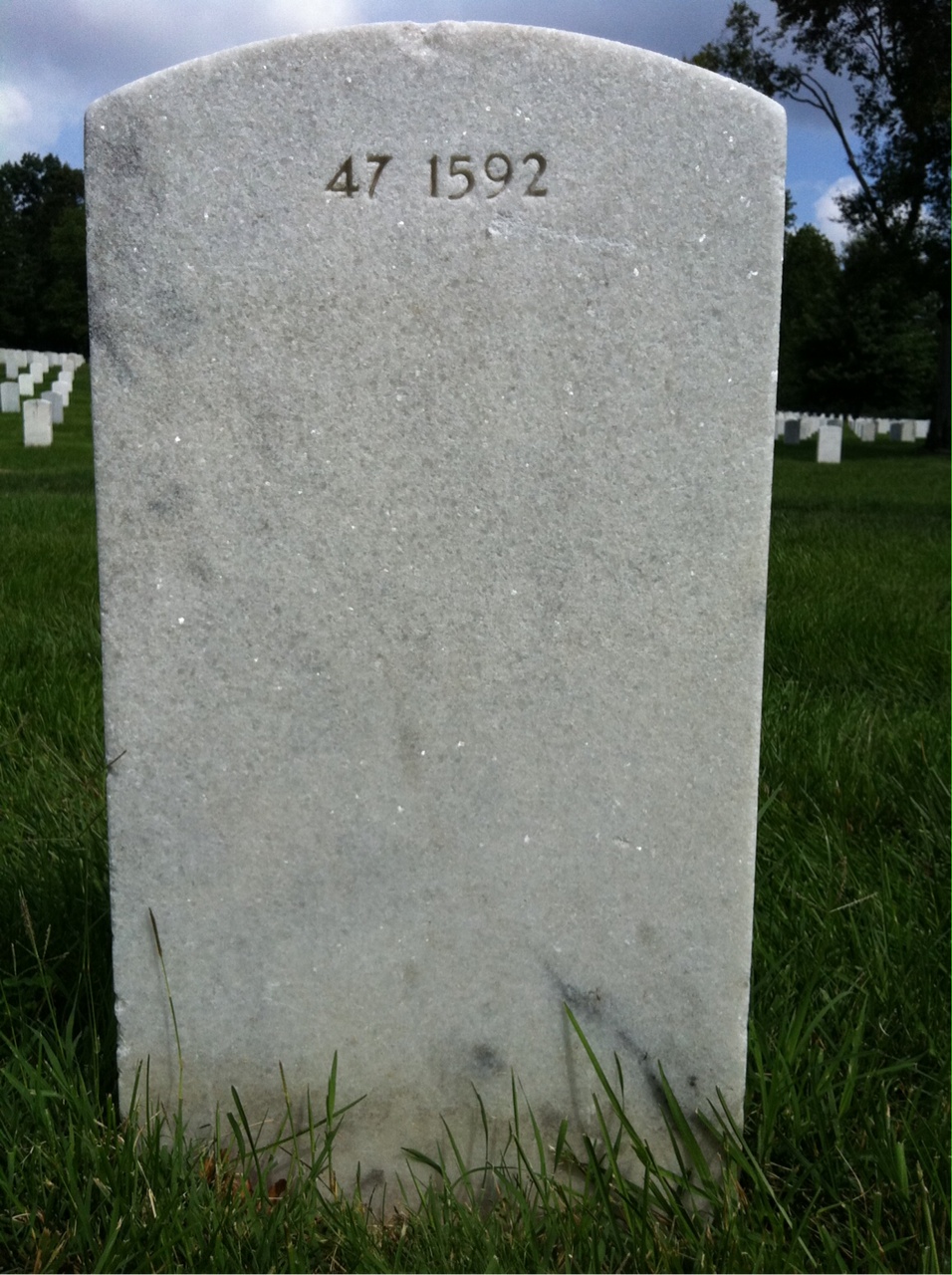 Back of headstone — Frank Murano