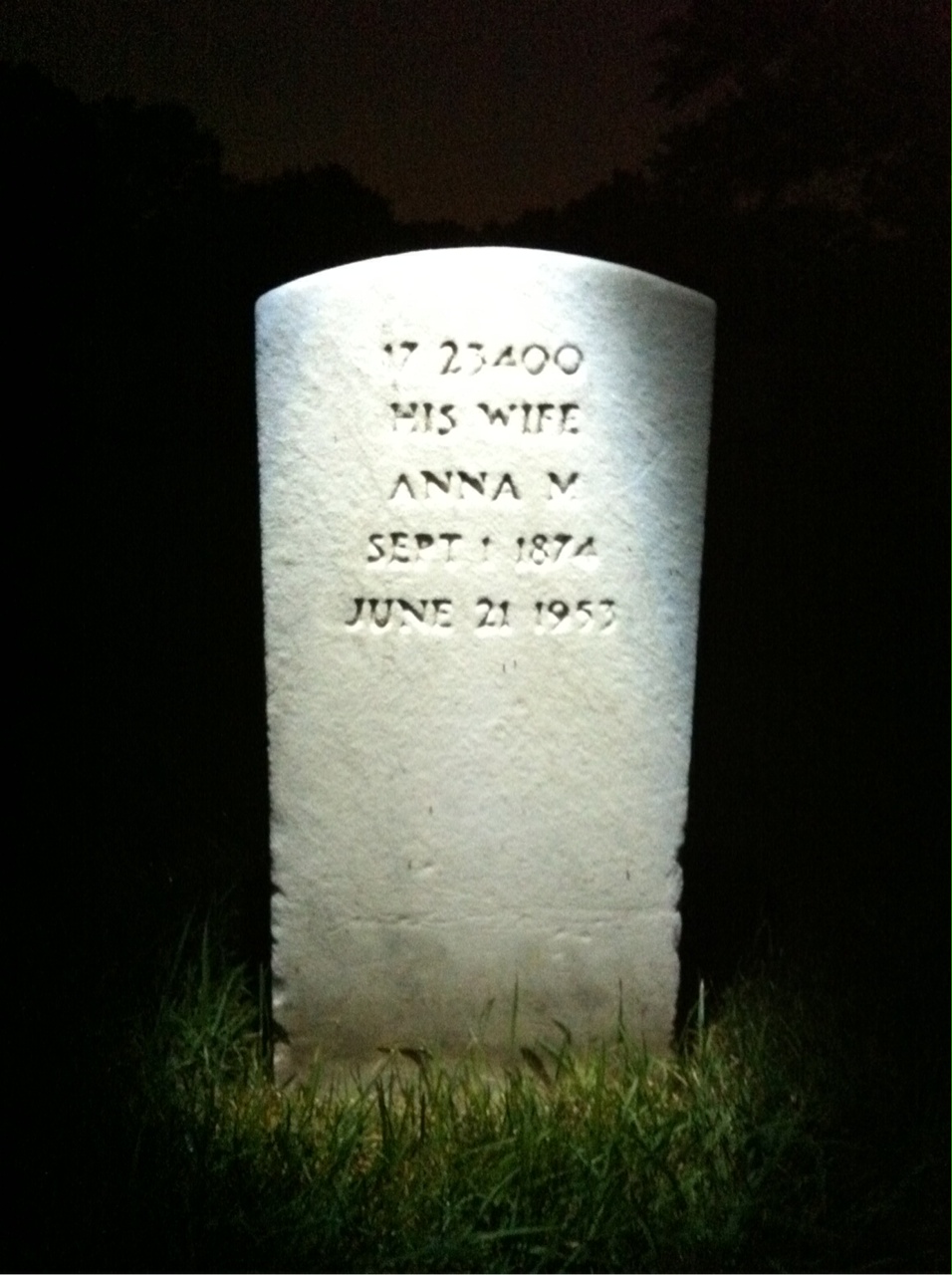 Back of headstone — Peter Murray