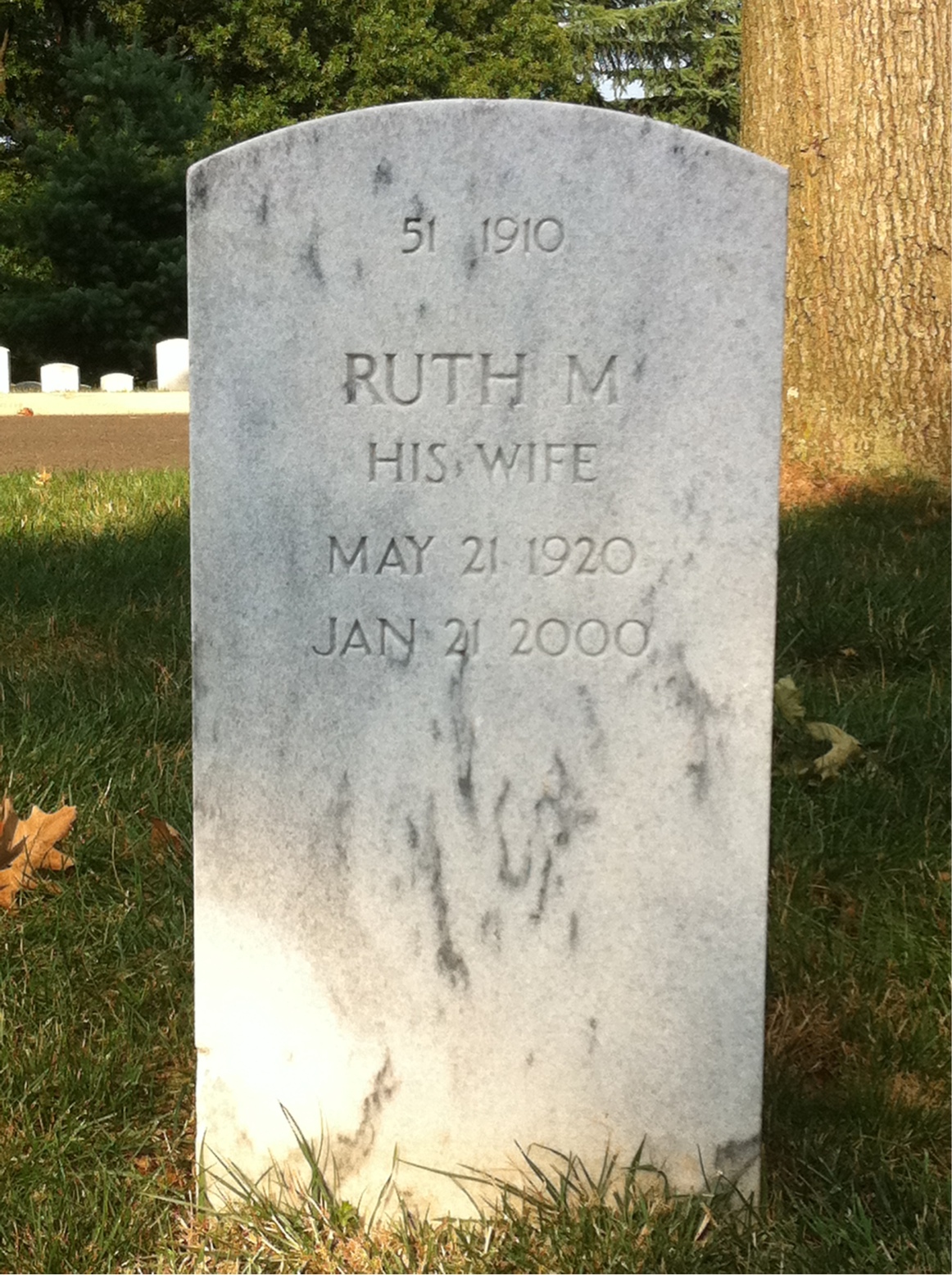 Back of headstone — Richard Baltzell