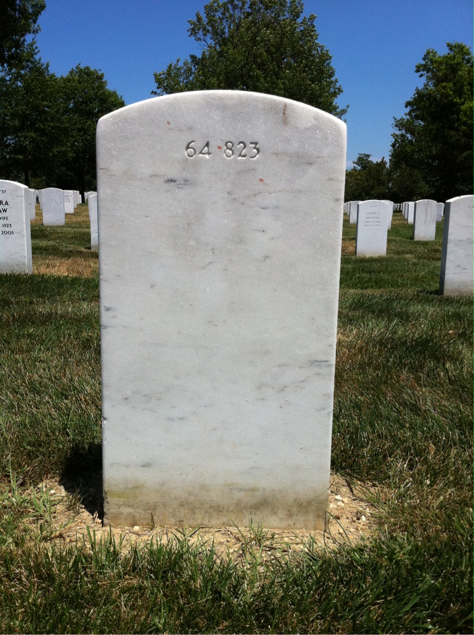 Back of headstone — Henry Baugh